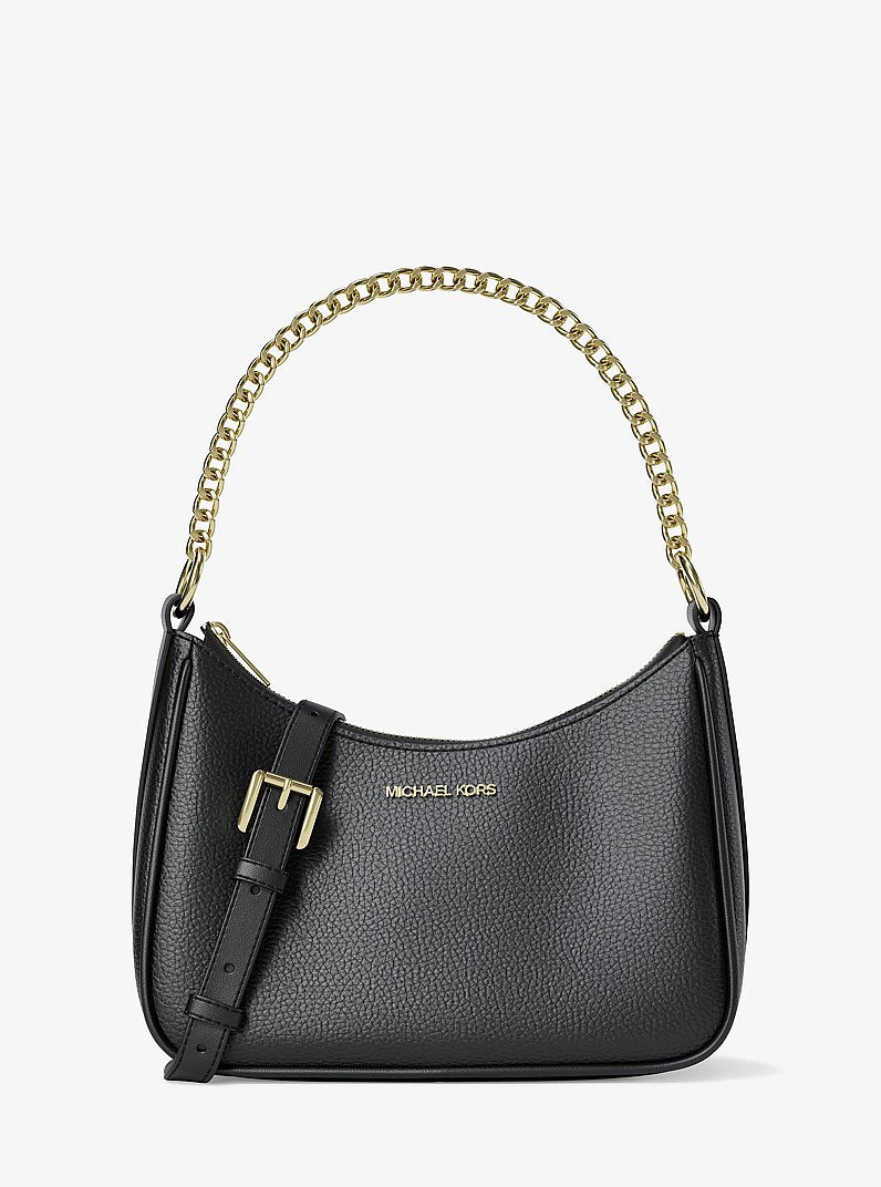 Michael Kors Jet Set Large Pebbled Leather Convertible Crossbody Bag en Denim — vista frontal | Original Export
