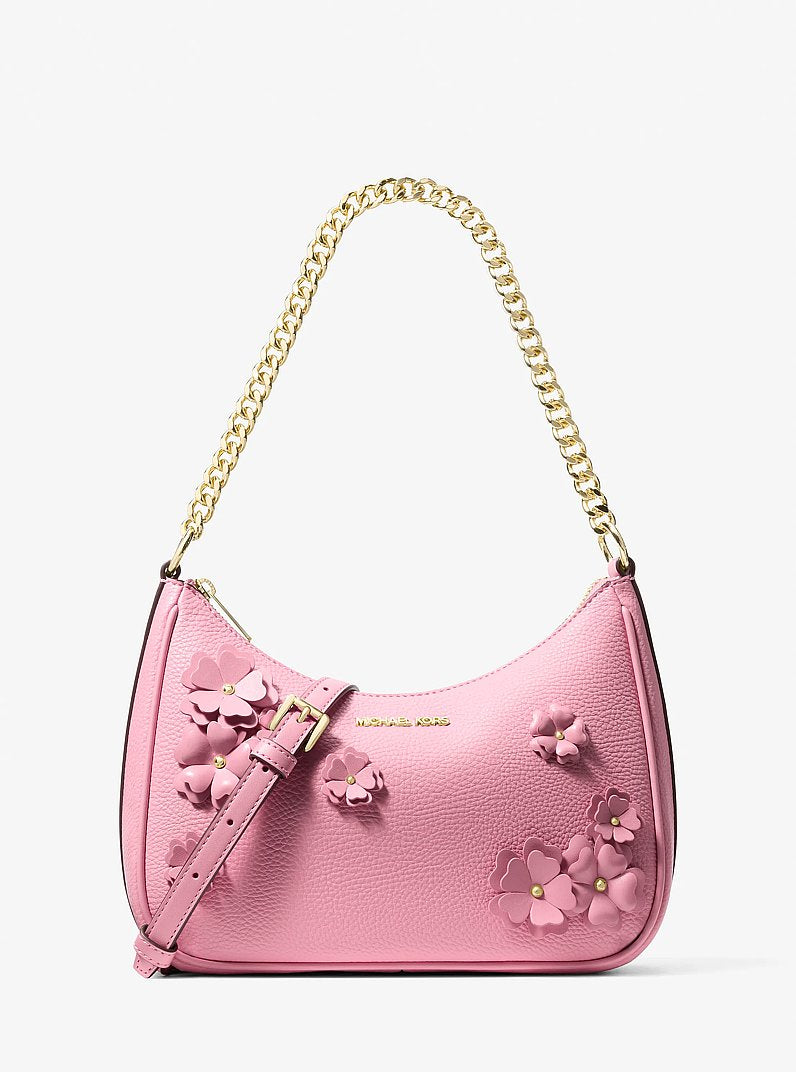 Michael Kors Jet Set Travel Large Embellished Convertible Pochette en Carnation — vista frontal | Original Export