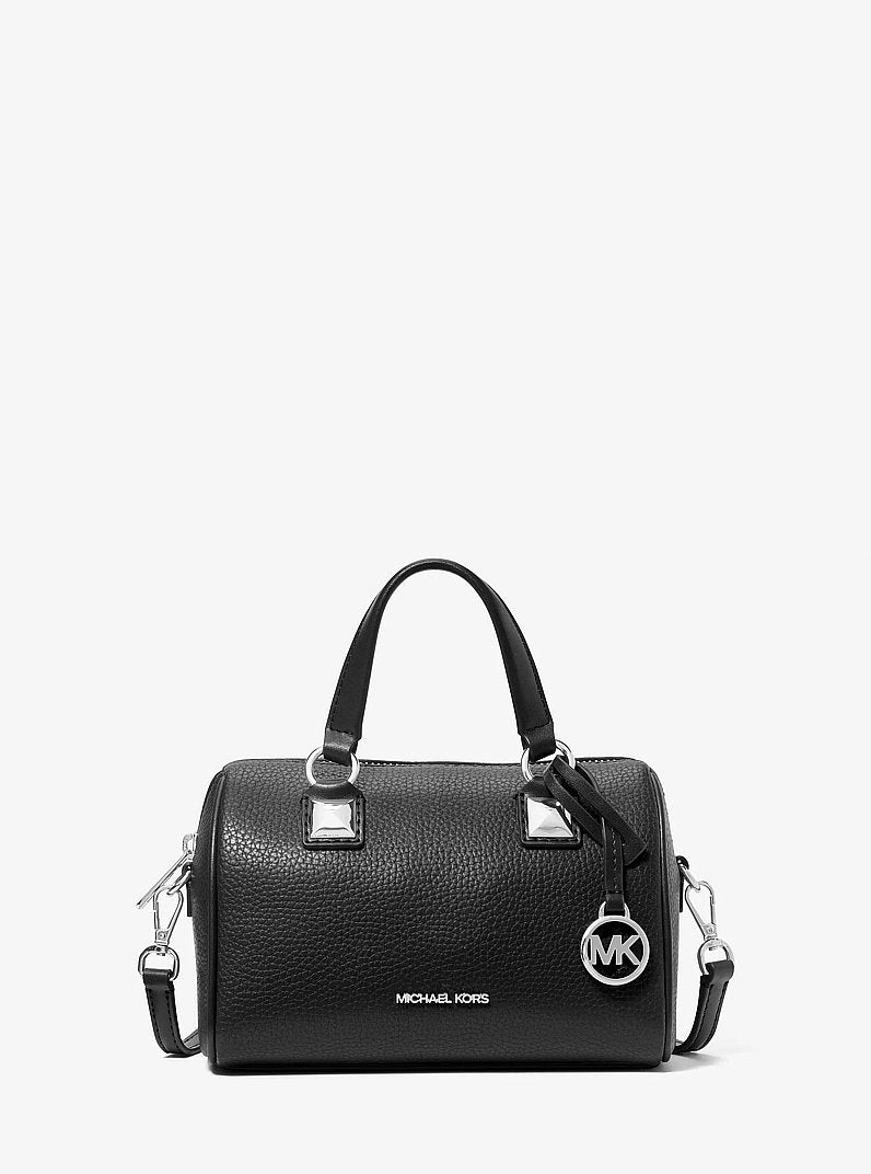 Michael Kors Grayson Small Pebbled Leather Duffel Crossbody Bag en Navy — vista frontal | Original Export