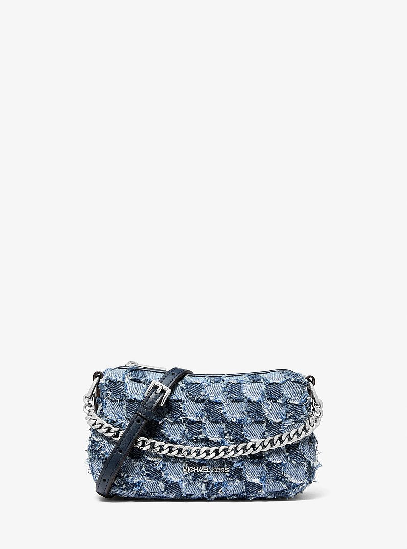 Carmela Small Patchwork Denim Convertible Crossbody Bag in WASHED DENIM | Michael Kors
