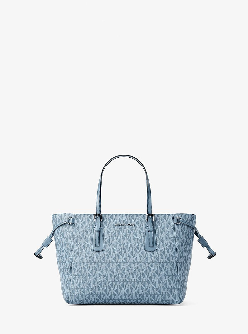 Voyager Extra-Small Signature Logo Tote Bag in DENIM