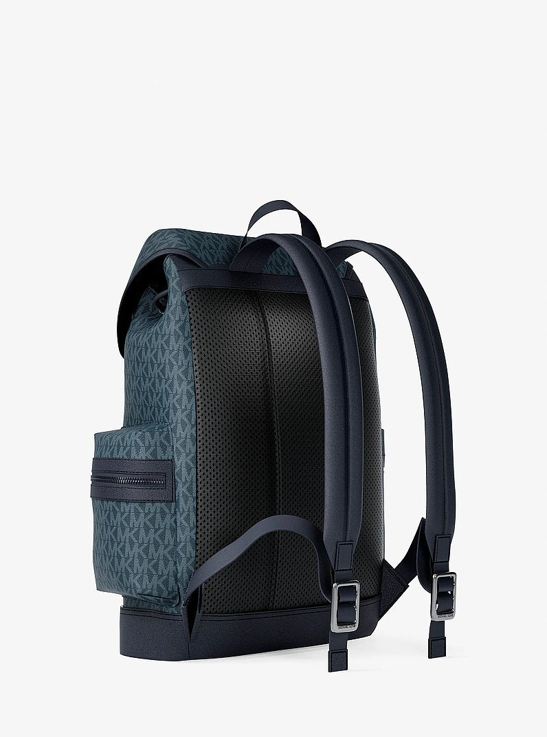 Mochila Michael Kors Cooper Logo Backpack, Lona com Logo Signature, cor Admiral/Azul Claro, vista adicional 8 | Original Exports