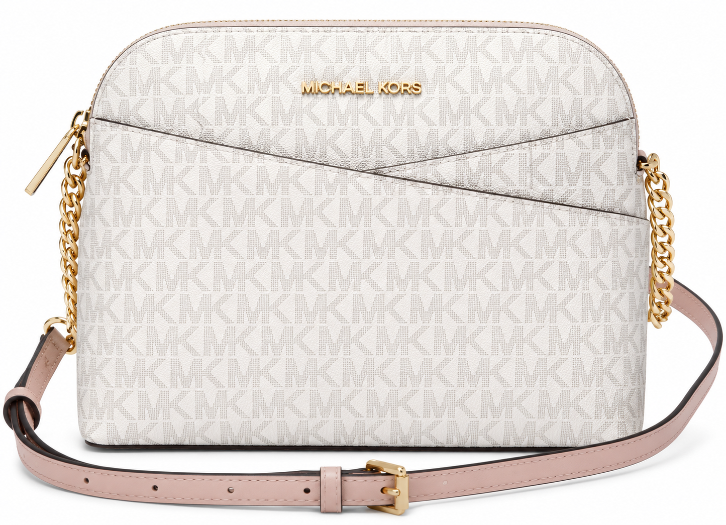 Michael Kors Bolsa feminina de couro transversal de viagem Jet Set média
