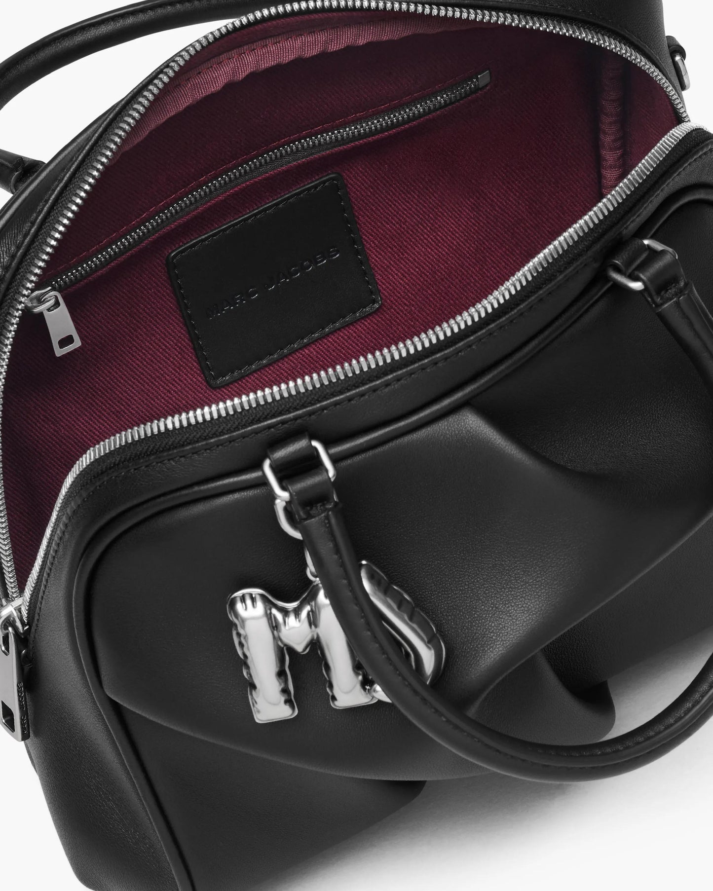 Bolsa Marc Jacobs The Small Wave, Couro de Carneiro, cor Preto, vista interna | Original Exports