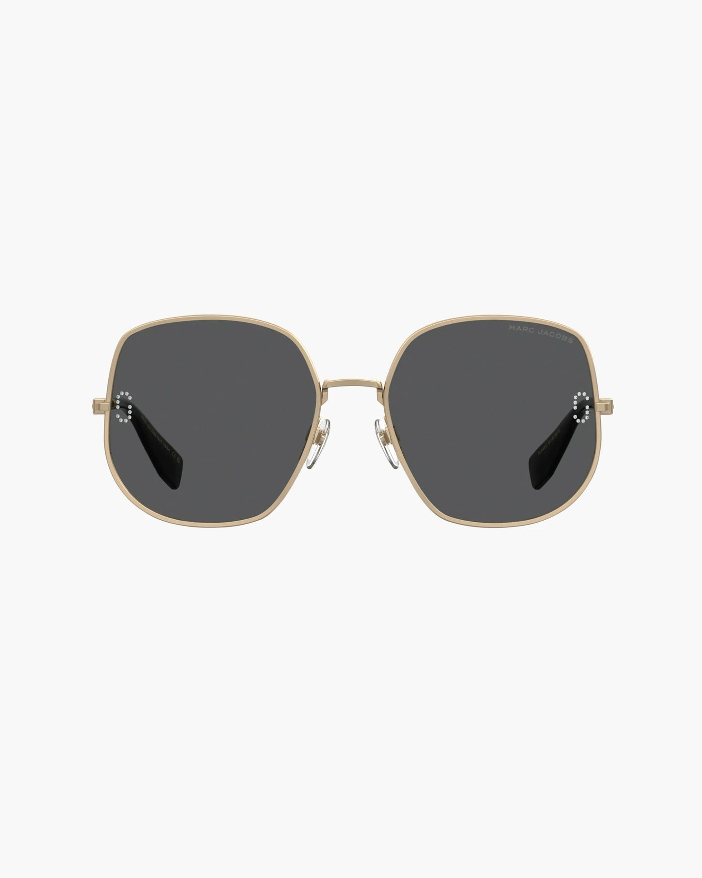Óculos de Sol Marc Jacobs The Pave J Marc Sunglasses, Metal, cor Dourado, detalhe da haste | Original Exports