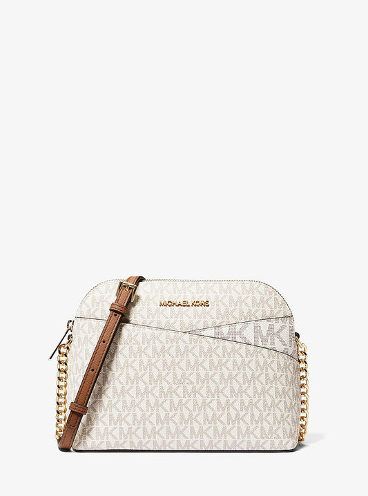 Michael Kors Jet Set Travel Medium Logo Dome Crossbody Bag en Lilac — vista frontal | Original Export