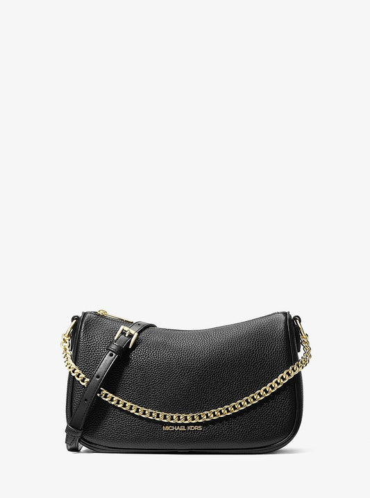 Michael Kors Carmela Medium Pebbled Leather Convertible Crossbody Bag en Powder Blush — vista frontal | Original Export