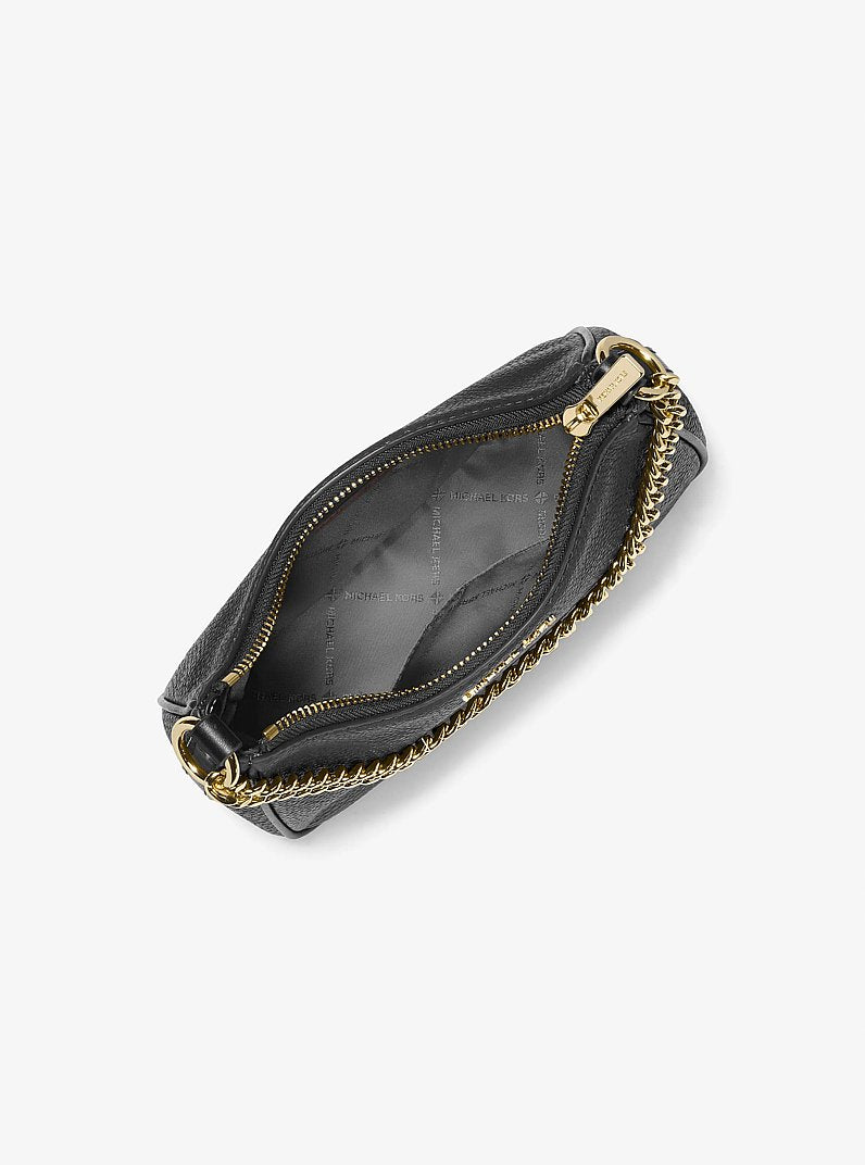 Bolsa Michael Kors Jet Set Travel Small Pebbled Leather Convertible Crossbody Bag, Couro Pebbled, cor Preto, vista lateral | Original Exports