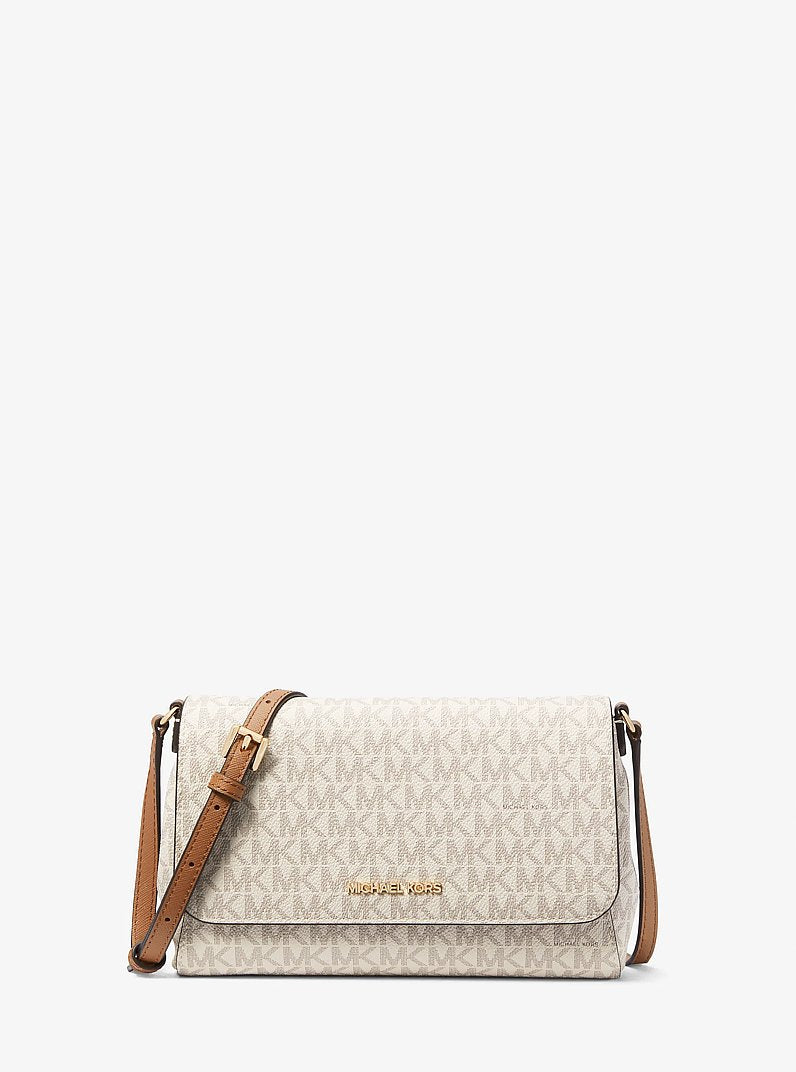 Medium Logo Convertible Crossbody Bag in VANILLA | Michael Kors