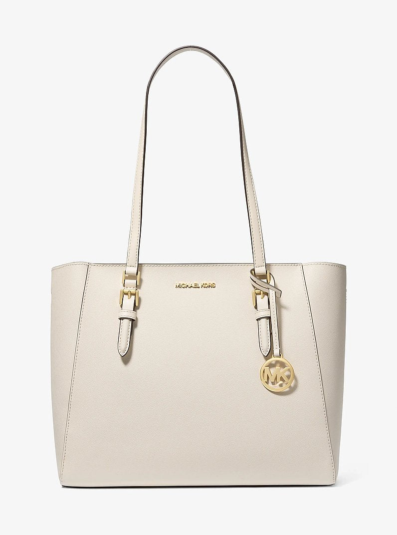 Michael Kors Charlotte Large Saffiano Leather 3-in-1 Tote Bag en Powder Blush — vista frontal | Original Export