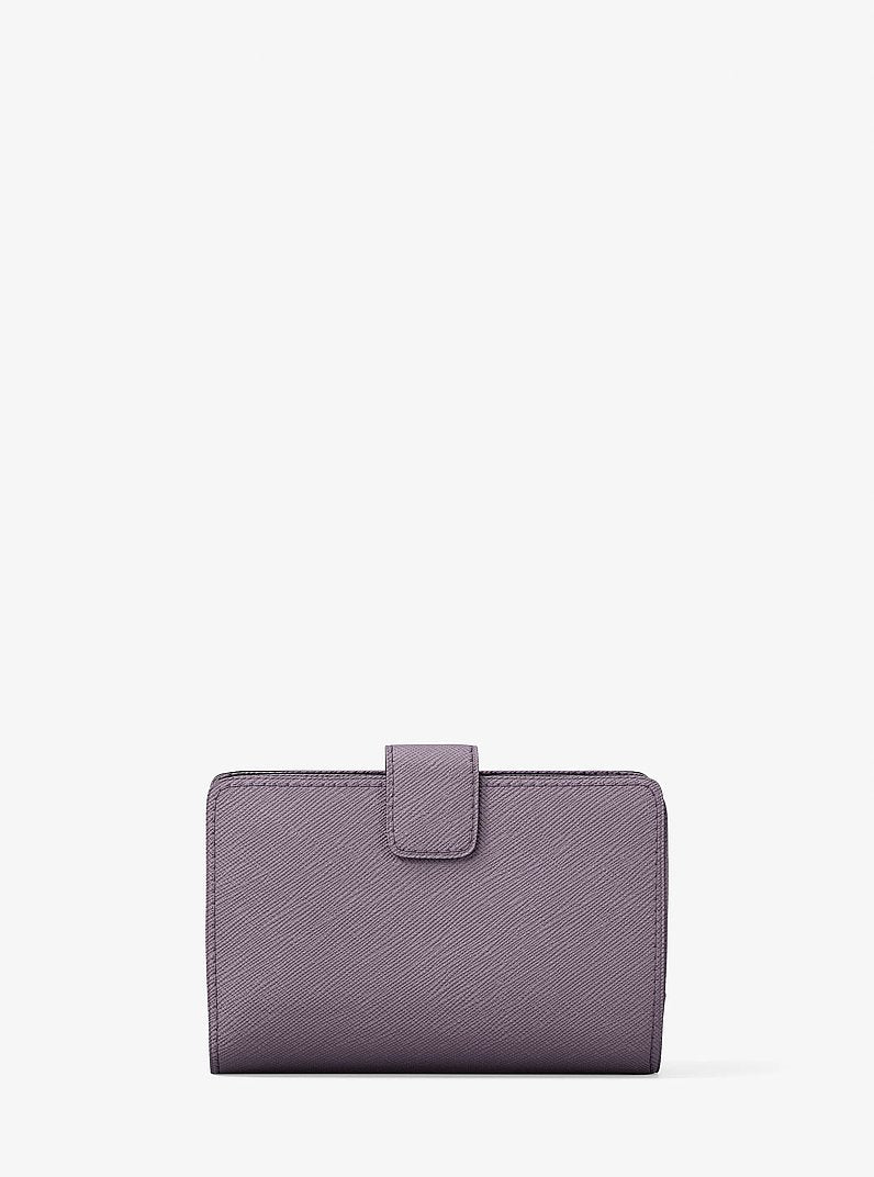 Carteira Michael Kors Medium Saffiano Leather Wallet, Couro Saffiano, cor Lilás, vista interna | Original Exports