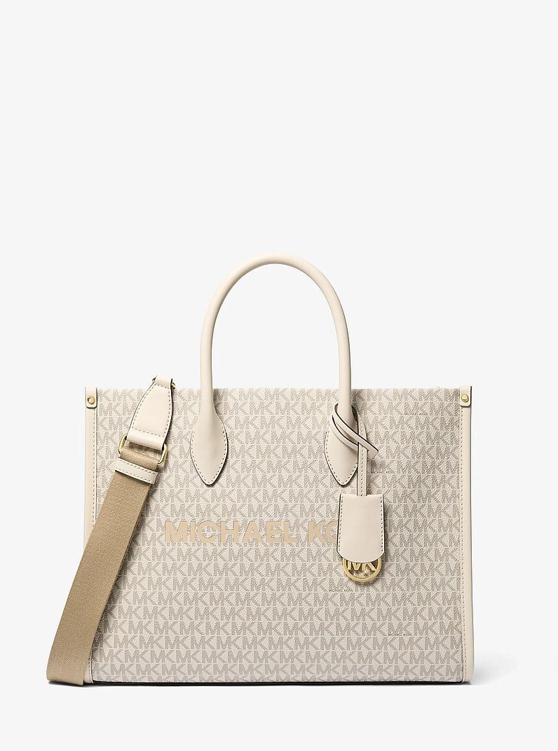 Michael Kors Mirella Medium Signature Logo Tote Bag en Lt Crm Multi — vista frontal | Original Export