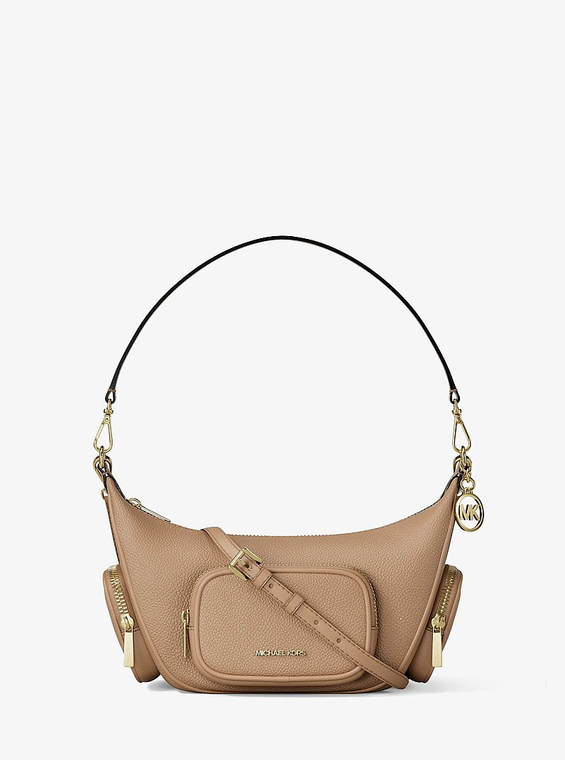 Merritt Small Pebbled Leather Crossbody Bag in CAMEL | Michael Kors