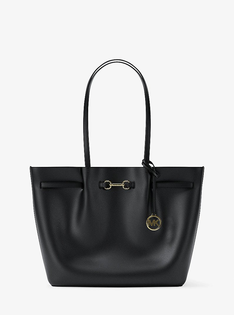 Michael Kors Carson Large Pebbled Leather Tote Bag en Black — vista frontal | Original Export