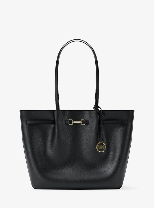 Michael Kors Carson Large Pebbled Leather Tote Bag en Black — vista frontal | Original Export
