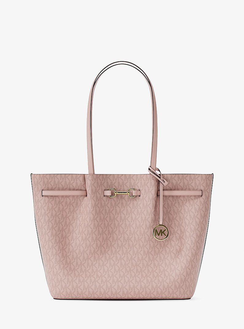 Carson Large Signature Logo Tote Bag in POWDER BLUSH
