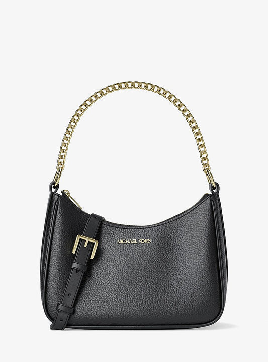 Michael Kors Jet Set Large Pebbled Leather Convertible Crossbody Bag en Denim — vista frontal | Original Export