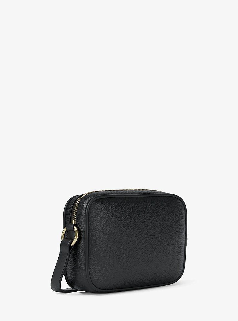 Michael Kors Jet Set Small Pebbled Leather Camera Crossbody Bag en Black — vista trasera | Original Export
