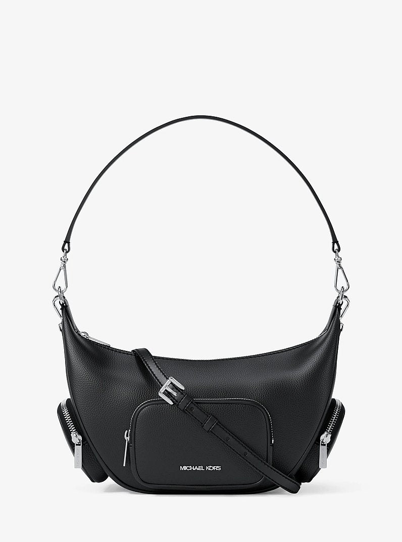 Michael Kors Merritt Medium Pebbled Leather Convertible Shoulder Bag en Hibiscus — vista frontal | Original Export