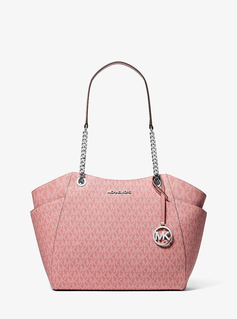 Michael Kors Jet Set Large Signature Logo Shoulder Bag en Sunset Rose — vista frontal | Original Export