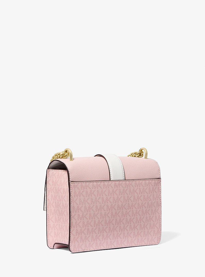Michael Kors Greenwich Small Color-Block Signature Logo Crossbody Bag en Black Combo — vista trasera | Original Export