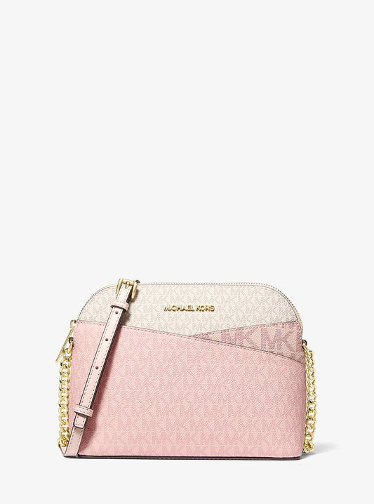 Michael Kors Jet Set Travel Medium Color-Block Signature Logo Crossbody Bag en Pwd Blsh Mlt — vista frontal | Original Export