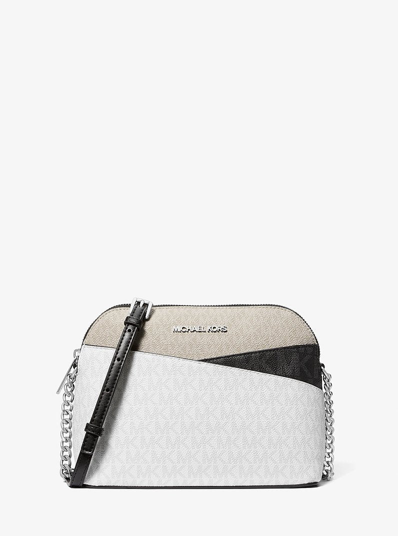 Michael Kors Jet Set Travel Color-Block Signature Logo Crossbody Bag en Denim Multi — vista frontal | Original Export