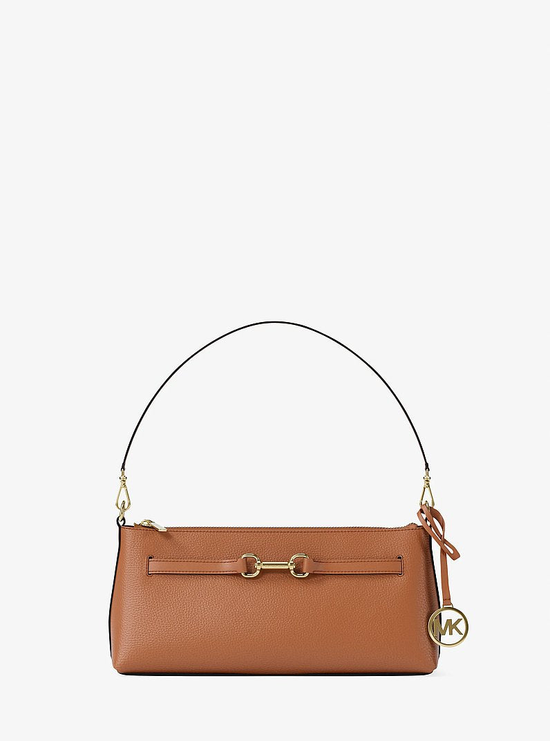 Carson Small Leather Convertible Crossbody Bag in LUGGAGE