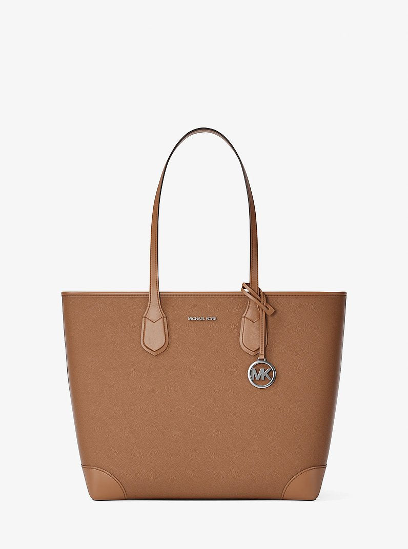 Michael Kors Eva Large Saffiano Leather Tote Bag en Luggage — vista frontal | Original Export