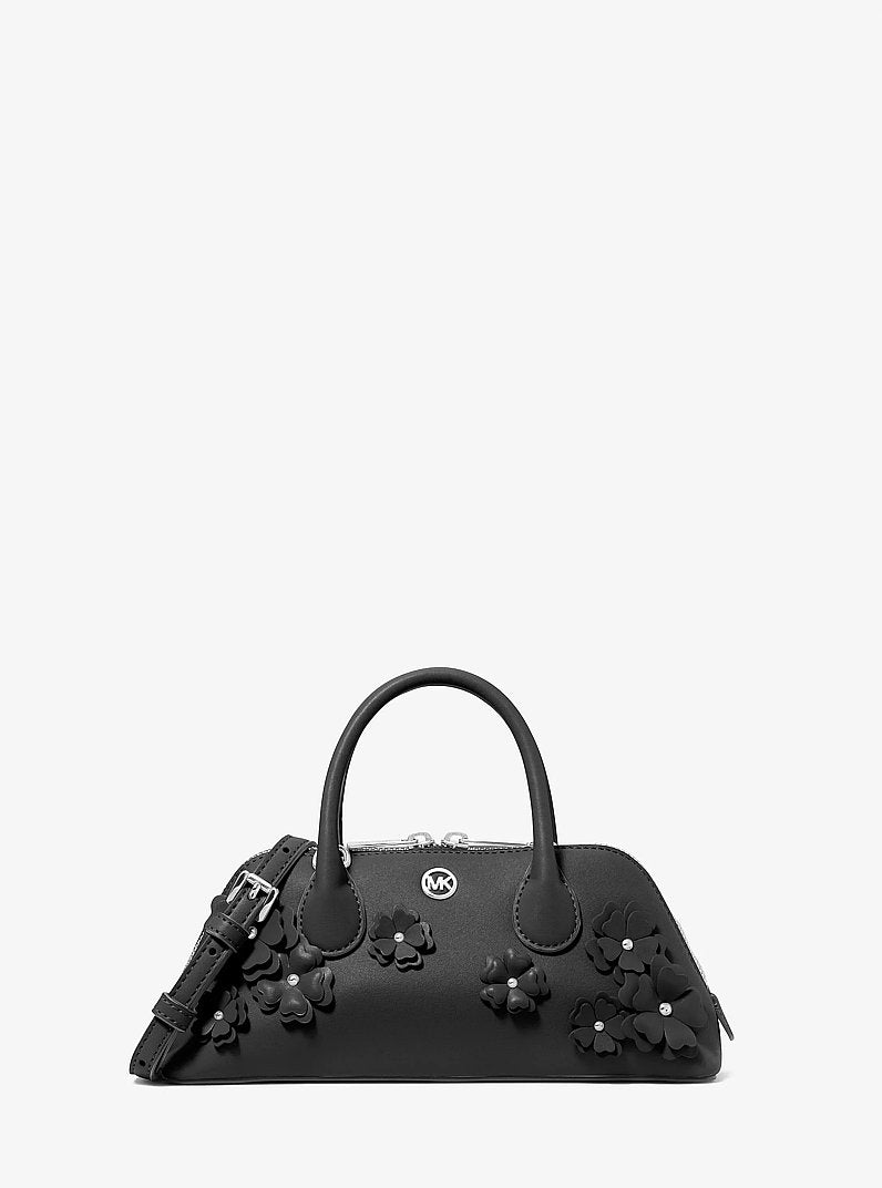 Michael Kors Petra Small Floral Embellished Crossbody Bag en Navy — vista frontal | Original Export