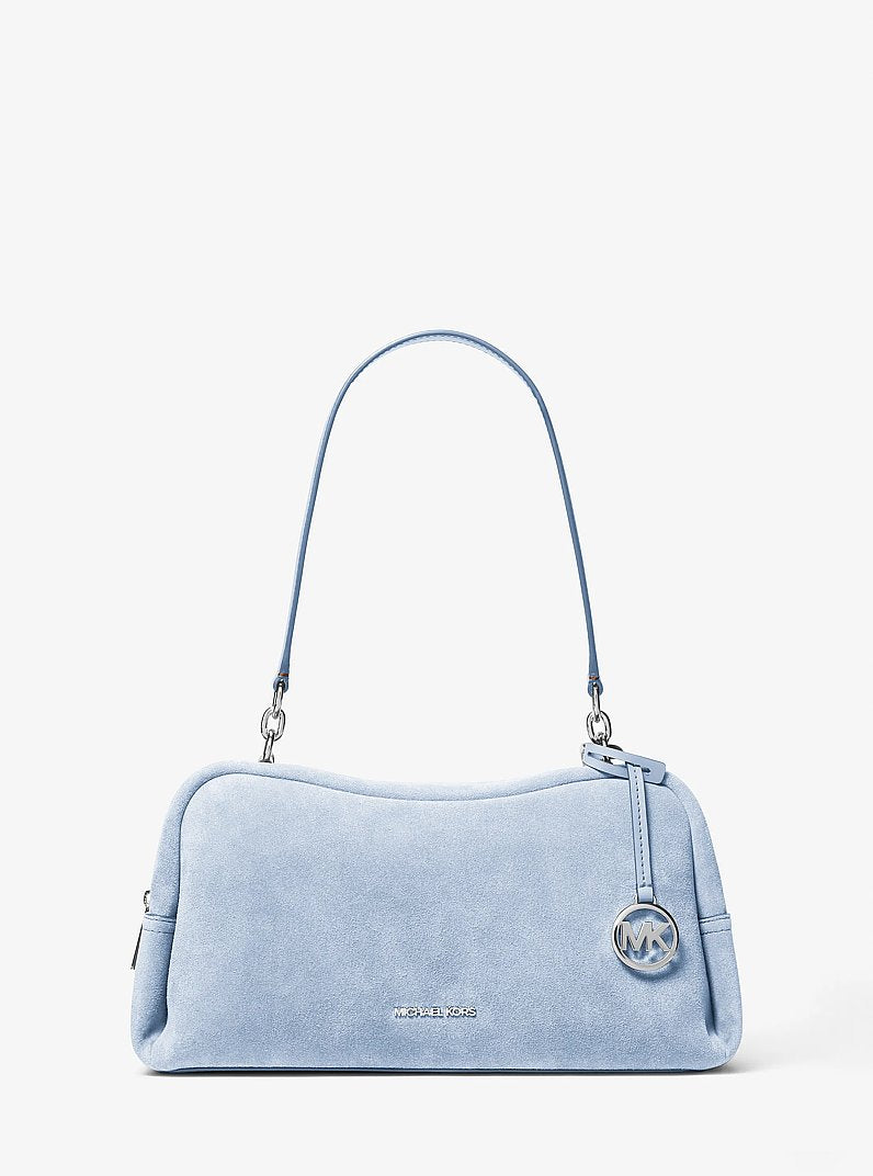 Cecily Medium Suede Shoulder Bag in NAVY