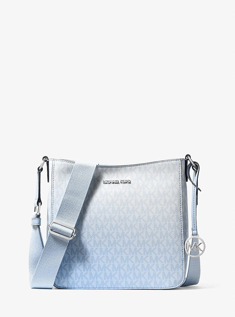 Michael Kors Jet Set Travel Ombré Signature Logo Crossbody Bag en Pale Ocean — vista frontal | Original Export