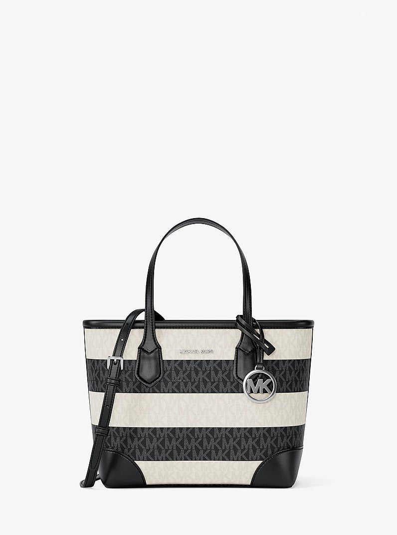 Michael Kors Eva Extra-Small Signature Logo Convertible Crossbody Bag en Black — vista frontal | Original Export