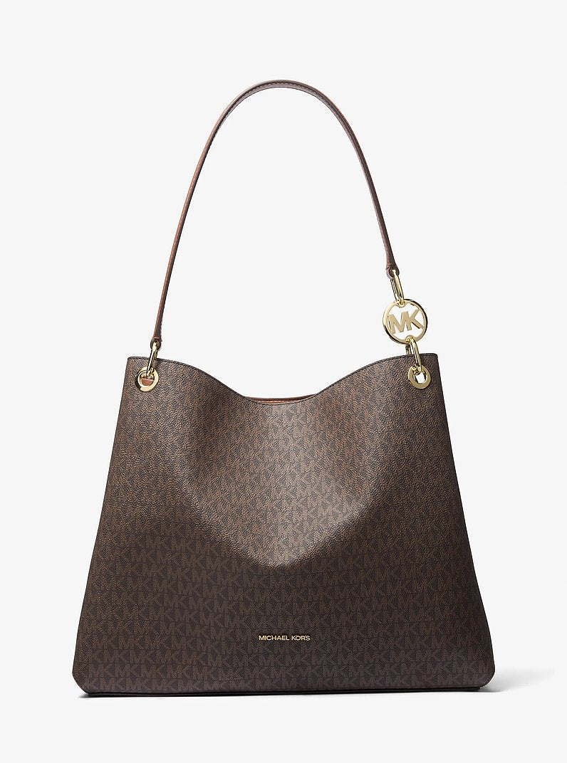 Christina Large Signature Logo Shoulder Bag in LT CRM MULTI