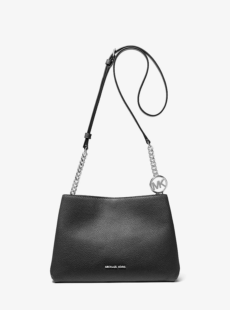 Michael Kors Christina Small Pebbled Leather Crossbody Bag en Amazon Green — vista frontal | Original Export