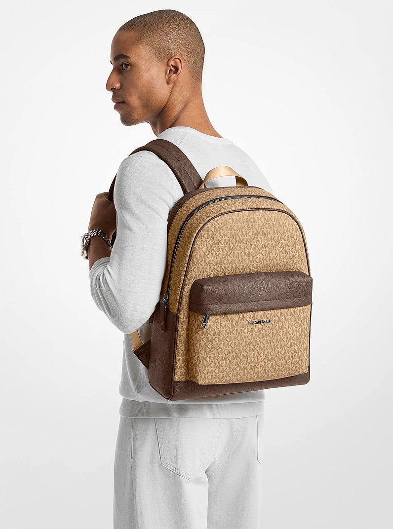 Mochila Michael Kors Pacey Medium Signature Logo Backpack, Lona com Logo Signature, cor Camel, vista interna | Original Exports
