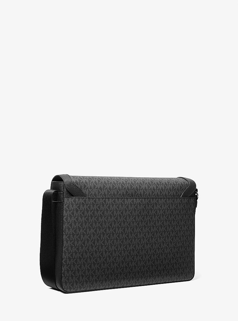 Bolsa Michael Kors Pacey Embellished Signature Logo Messenger Bag, Lona com Logo Signature, cor Preto Combo, vista interna | Original Exports