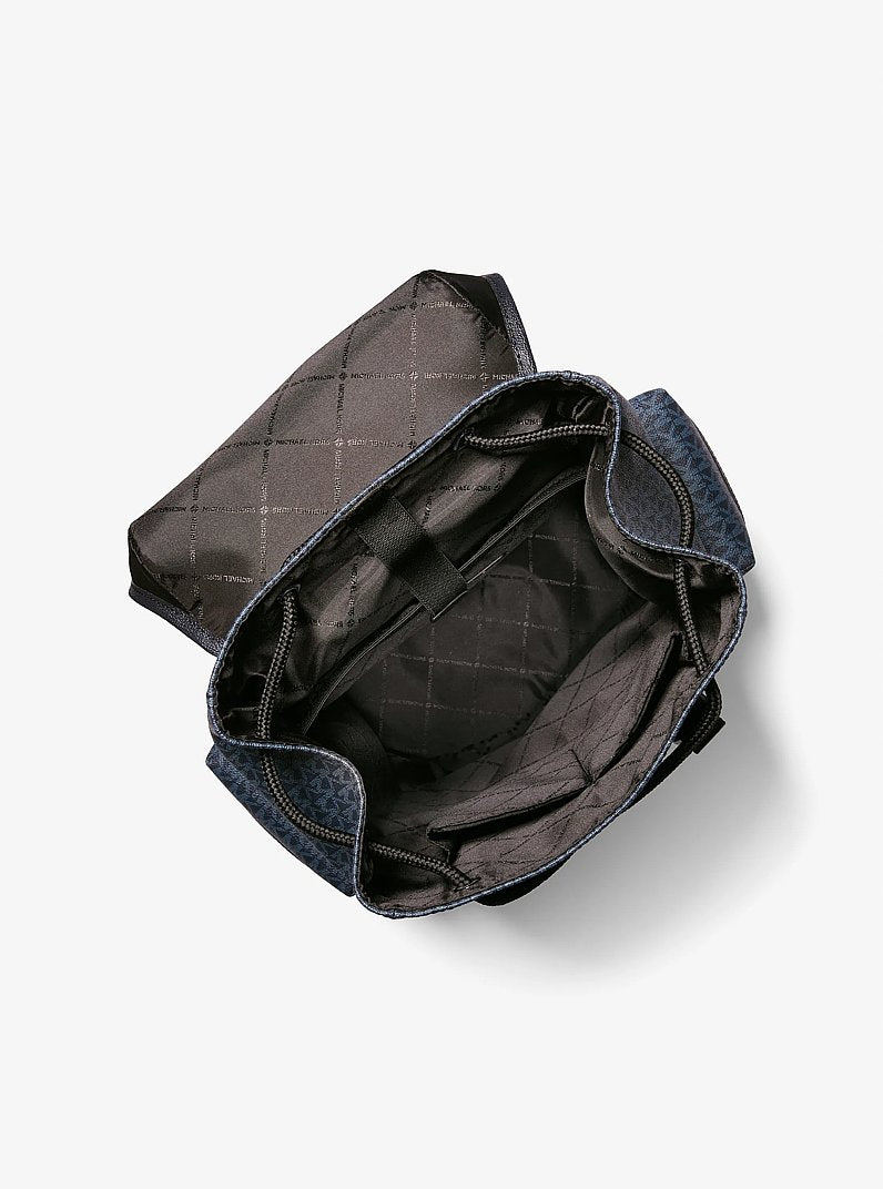 Mochila Michael Kors Cooper Logo Backpack, Lona com Logo Signature, cor Admiral/Azul Claro, vista interna | Original Exports