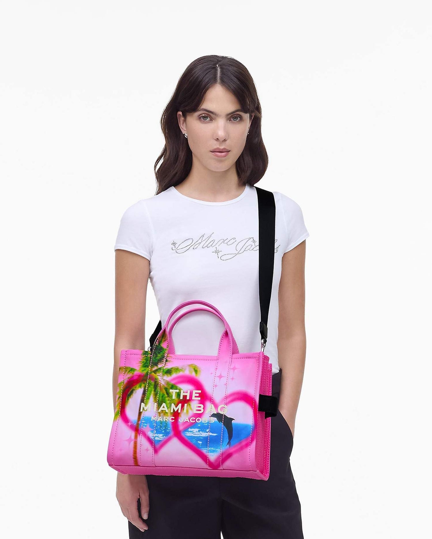Marc Jacobs The City Tote lona média com alça transversal