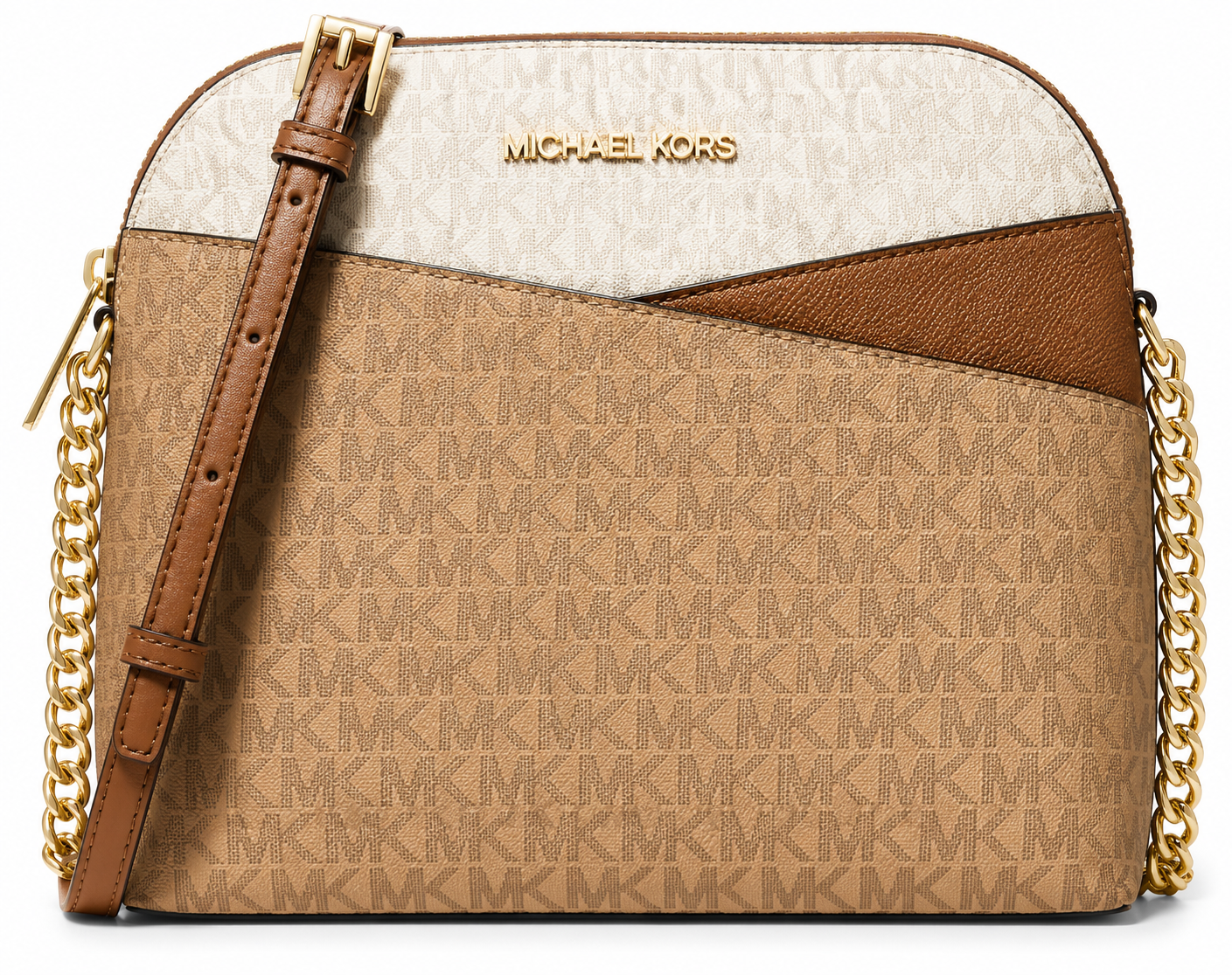 Michael Kors Bolsa feminina de couro transversal de viagem Jet Set média
