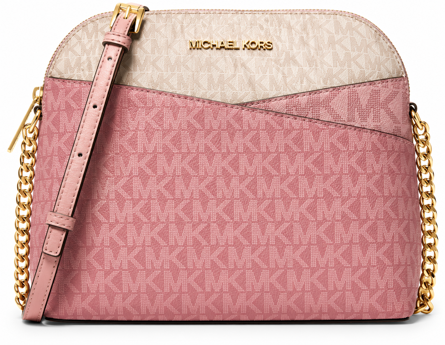 Michael Kors Bolsa feminina de couro transversal de viagem Jet Set média