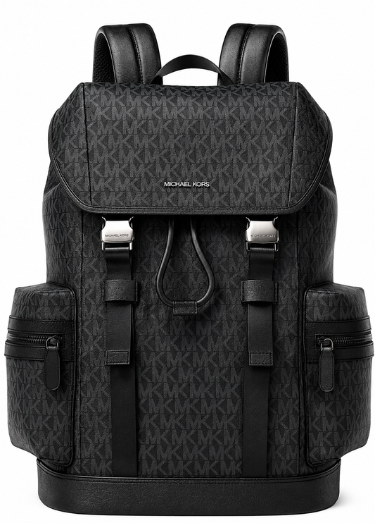 Michael Kors Mochila masculina Signature Cooper em preto, modelo 37U0MCOB6B