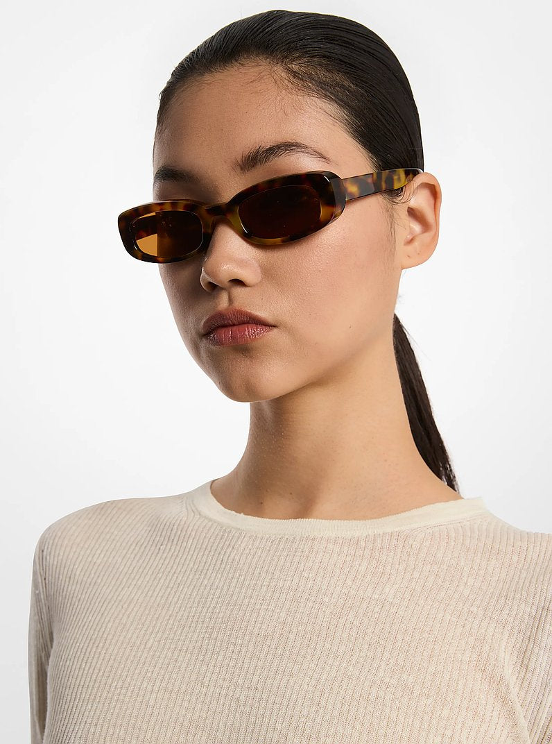 Óculos de Sol Michael Kors Forio Sunglasses, Acetato, cor Suntan (Bege Acobreado), detalhe do produto | Original Exports