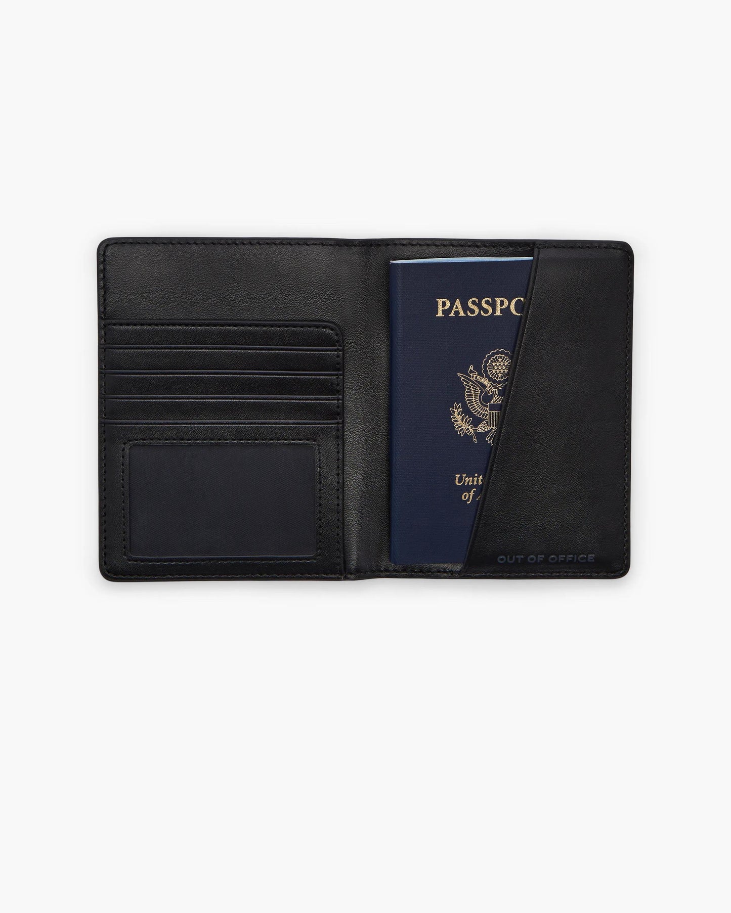 Carteira Marc Jacobs The Passport Case, Couro Martelado, cor Preto, vista interna | Original Exports