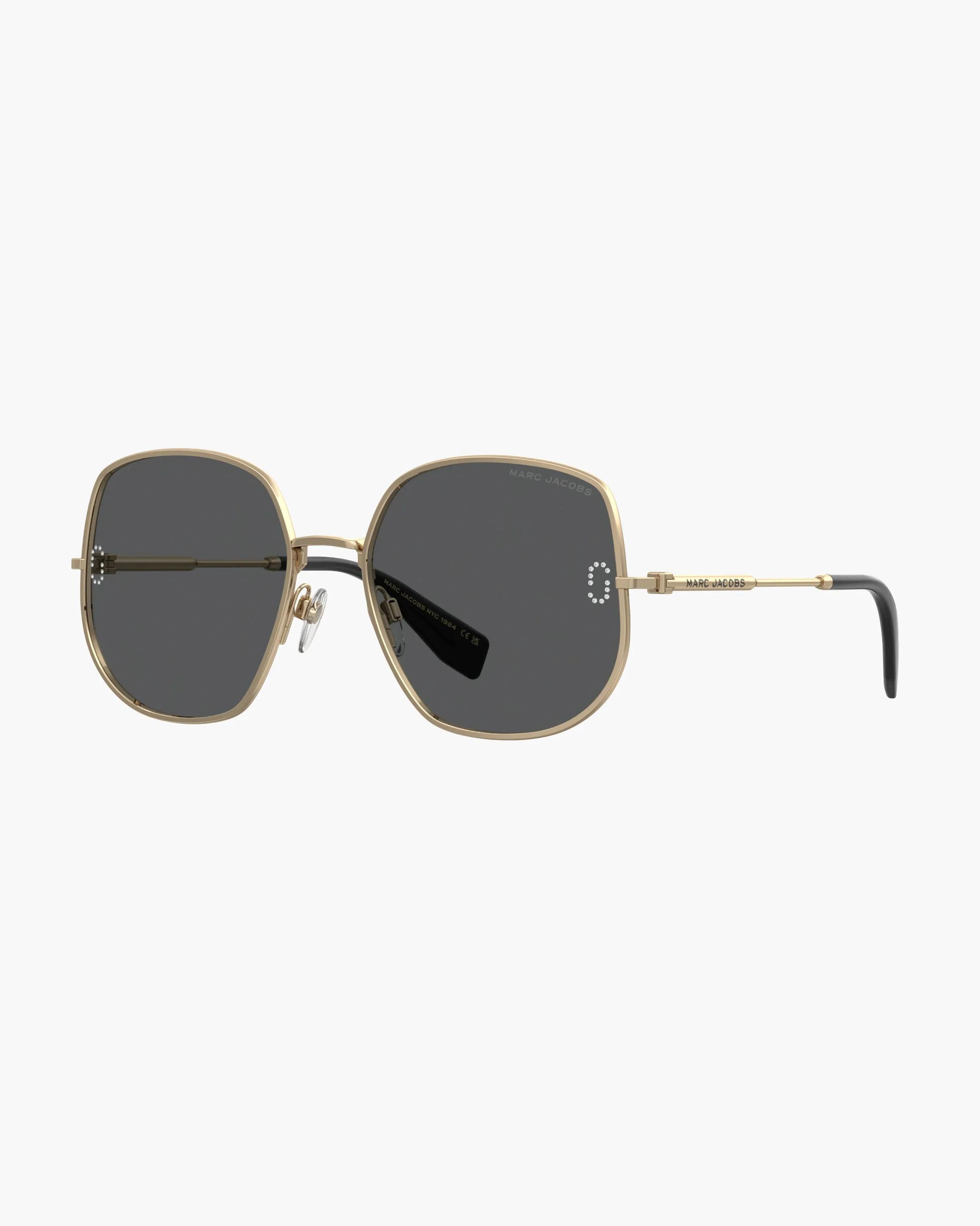 Óculos de Sol Marc Jacobs The Pave J Marc Sunglasses, Metal, cor Dourado, vista frontal | Original Exports