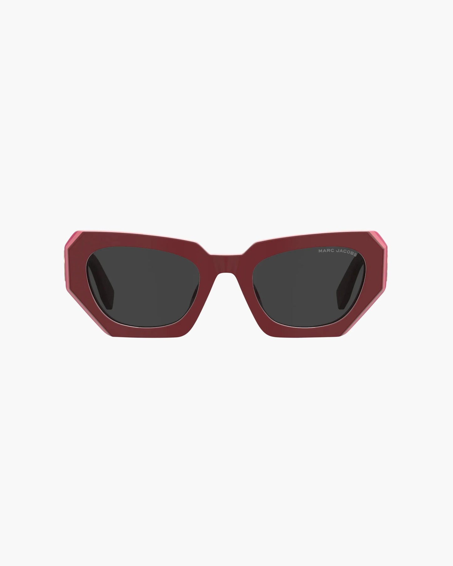 Óculos de Sol Marc Jacobs The J Marc Cat Eye Sunglasses, Acetato, cor Vermelho/Rosa, detalhe da haste | Original Exports