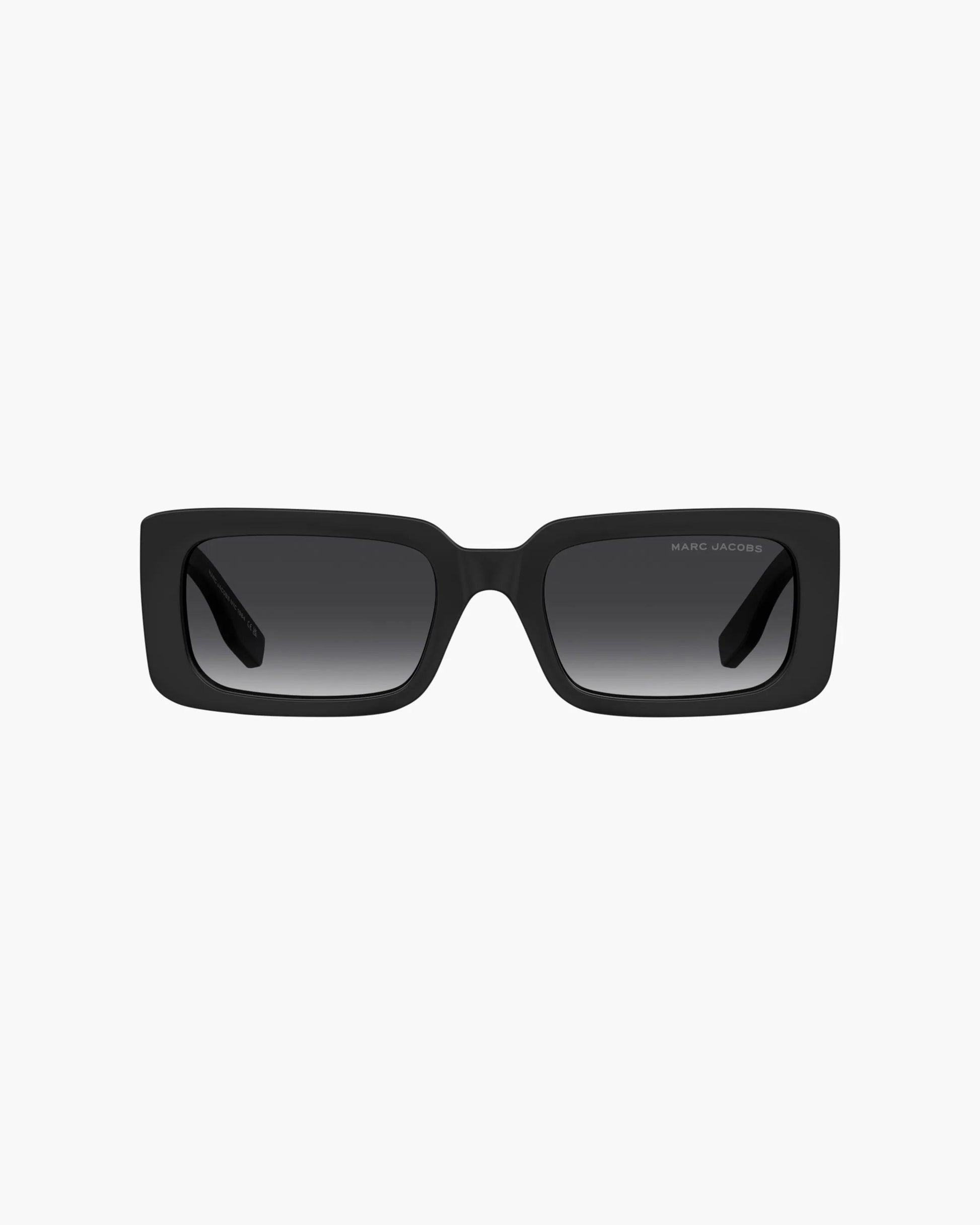 Óculos de Sol Marc Jacobs The Rectangle Sunglasses, Poliamida Injetada, cor Preto, detalhe da haste | Original Exports