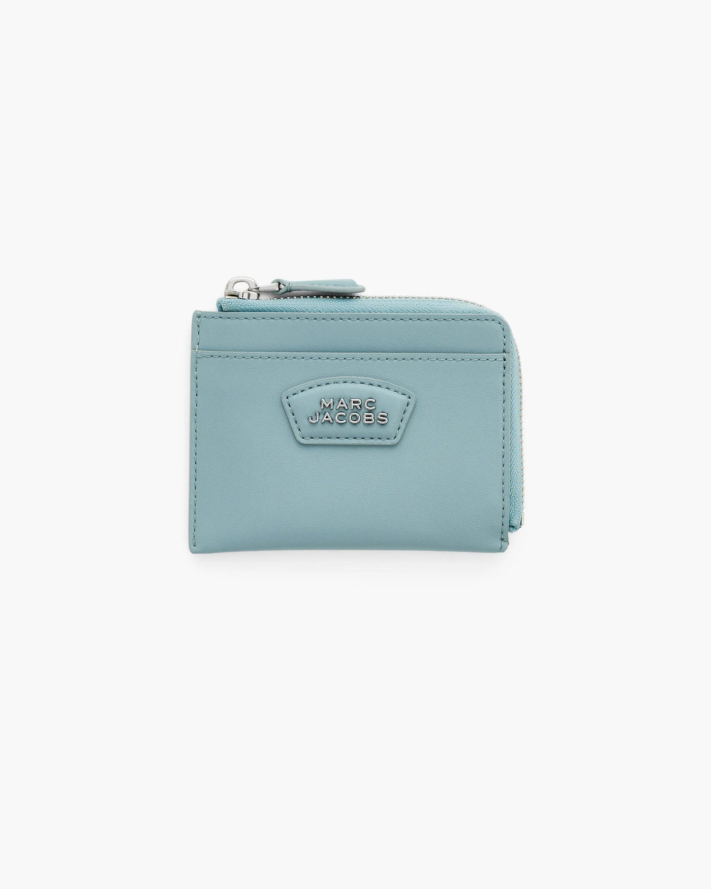 Carteira Marc Jacobs The Everyday Top Zip Wallet, Couro Legítimo Liso, cor Azul Céu, vista frontal | Original Exports