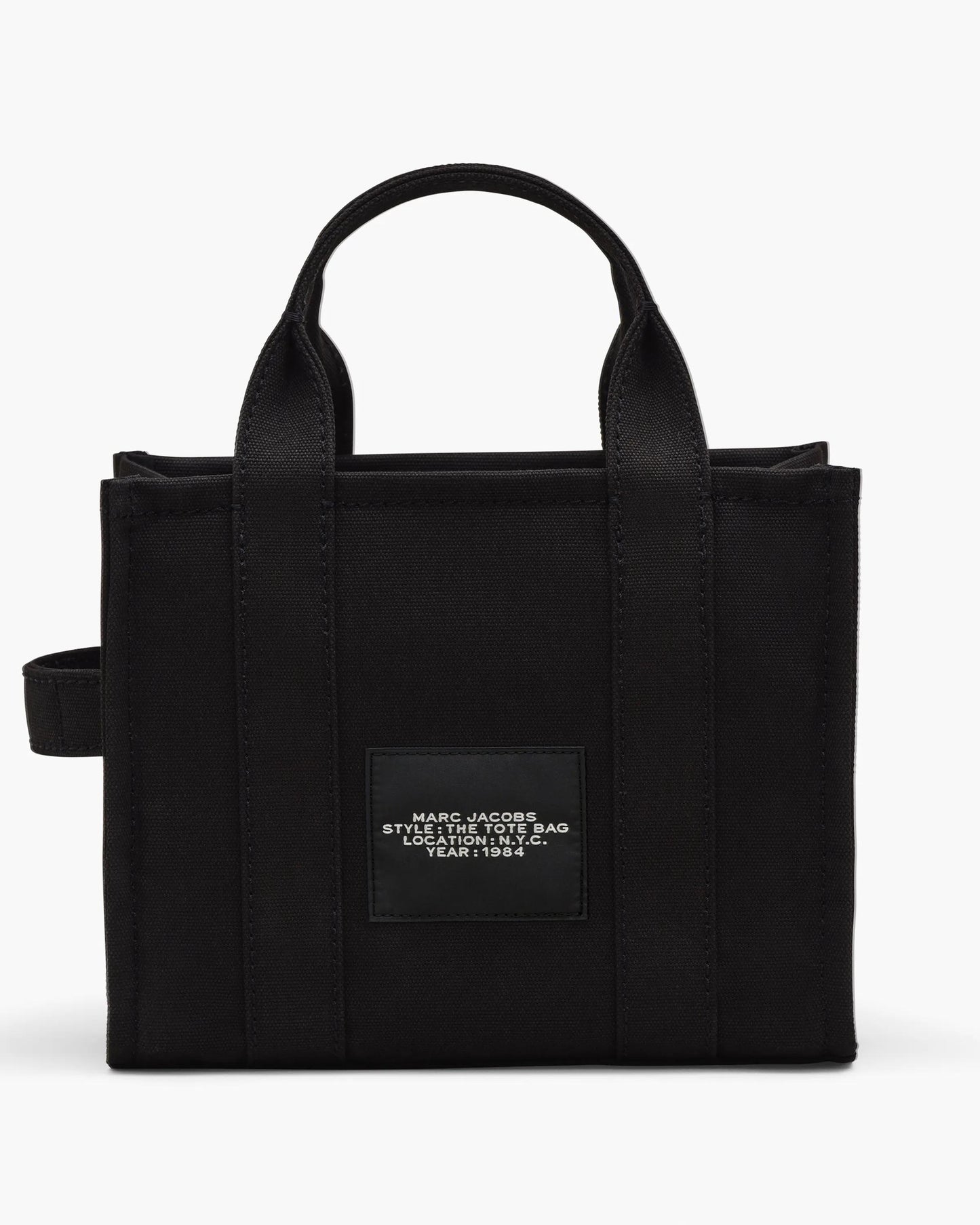 Bolsa Marc Jacobs The Canvas Small Tote Bag, Lona de Algodão, cor Preto, detalhe do material | Original Exports