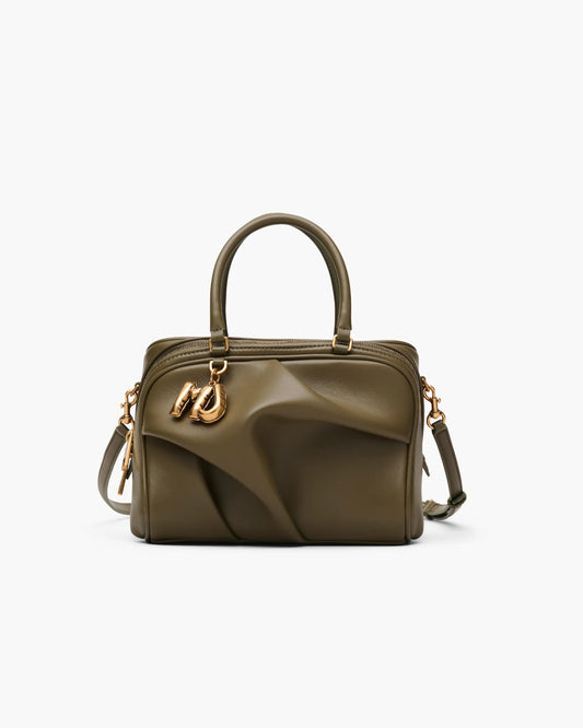 Bolsa Marc Jacobs The Small Wave, Couro de Carneiro, cor Verde Oliva, vista frontal | Original Exports
